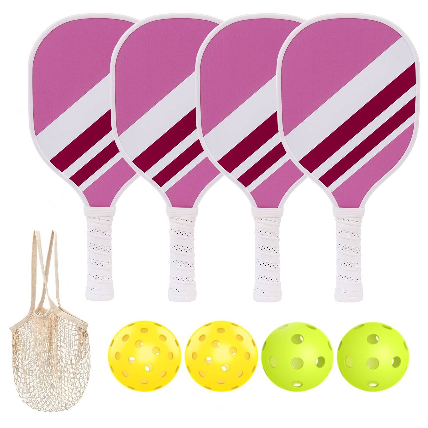 [Nine -layer poplars Pork Raiders] 4 rackets (border)+4 ball+1 net pocket [Model 7009]